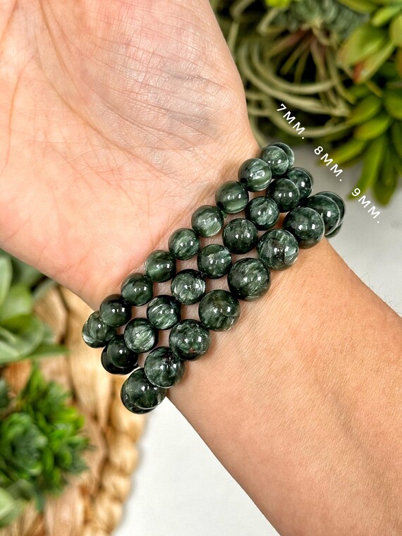 セラフィナイト Seraphinite ブレスレット クリノクロア 14.5mm 17cm 