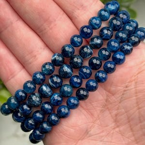 Afghanite Bracelet | 6-13mm | - No. 625 (Polished Blue Crystal Jewelry, Third-Eye Chakra, Intuition)