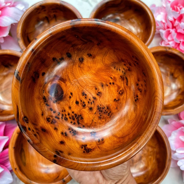 Thuya Bowls uit Marokko - Handgesneden - Perfect voor het bewaren van kristallen