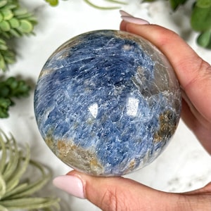 Kyanite in Quartz Sphere - #4