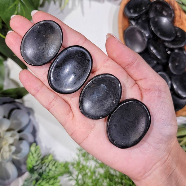 Black Tourmaline Worry Stone - Root Chakra - No. 343