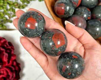 Bloodstone Sphere - Seftonite Stone - Bloodstone - No. 529
