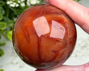 Carnelian Sphere | 253g | - #6 (Polished Red Crystal Ball, Sacral Chakra, Healing Stone, Creativity)