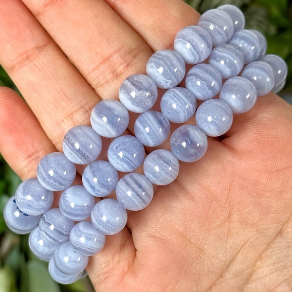 High Quality Blue Lace Agate Bracelet - Throat Chakra - No. 793