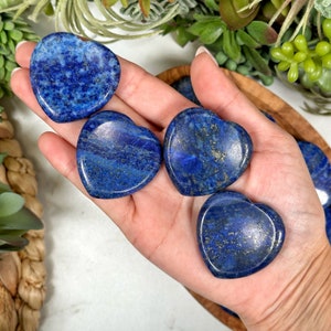 Lapis Lazuli Heart Worry Stone - Throat & Third-Eye Chakra - No. 353