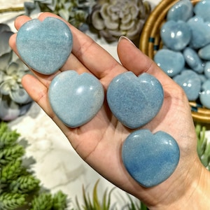 One Blue Trolleite Heart - Throat Chakra - No. 215