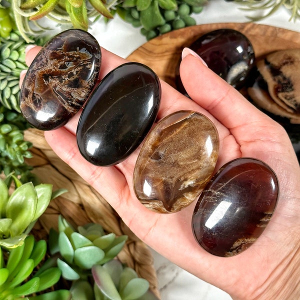 100% Genuine Amber Palmstone - Indonesian Amber - Solar Plexus Chakra - No. 842