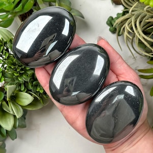 Hematite Palmstones - Root Chakra - No. 101