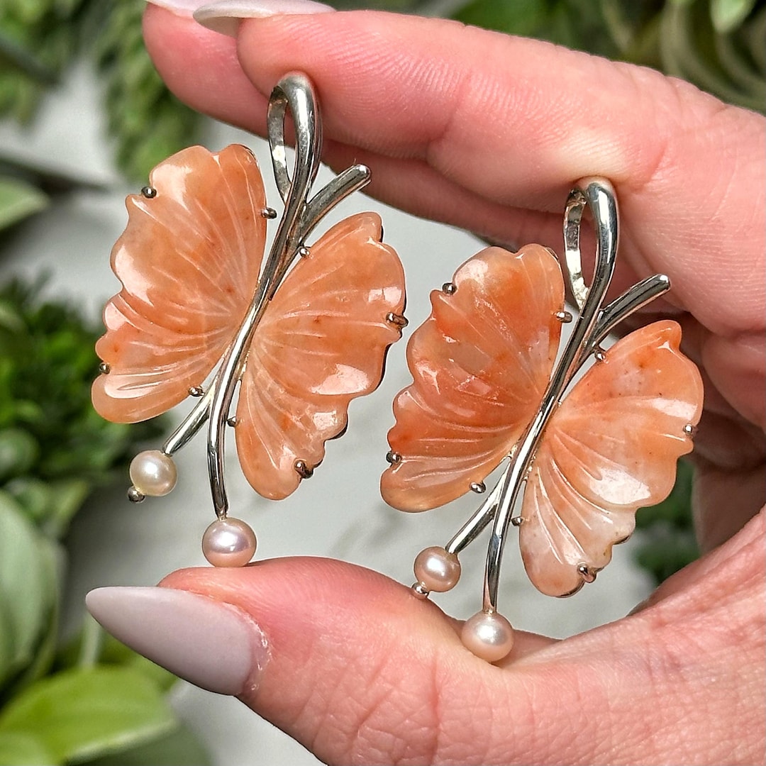 Orecchini Cielo Siena Argento Sterling 925 Gancio 3D Arancione Farfalla Monarca 1433 - Foto 2
