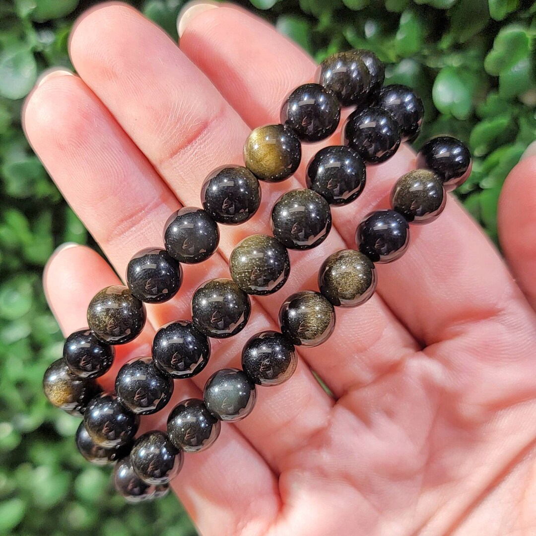 Gold Sheen Obsidian Bracelet Root Chakra No. 710 Etsy