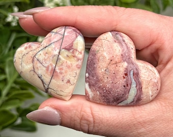 Symphony Stone Heart | S, M, L | - No. 229 (Polished Purple Pink Crystal Carving, Third-Eye Chakra, Healing Stone)