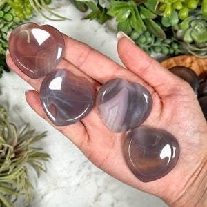 One Agate Heart Worry Stone - Root Chakra - No. 379