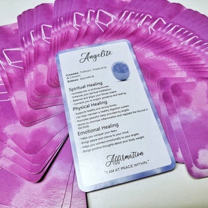 Intuitive 60 Card Crystal Deck Made By Rachel Healing Information Cards Used like Tarot, Oracle or Angel Cards image 7