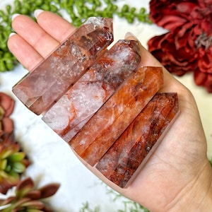 Fire Quartz Point - Root, Sacral, and Solar Plexus Chakra - Intuitively selected