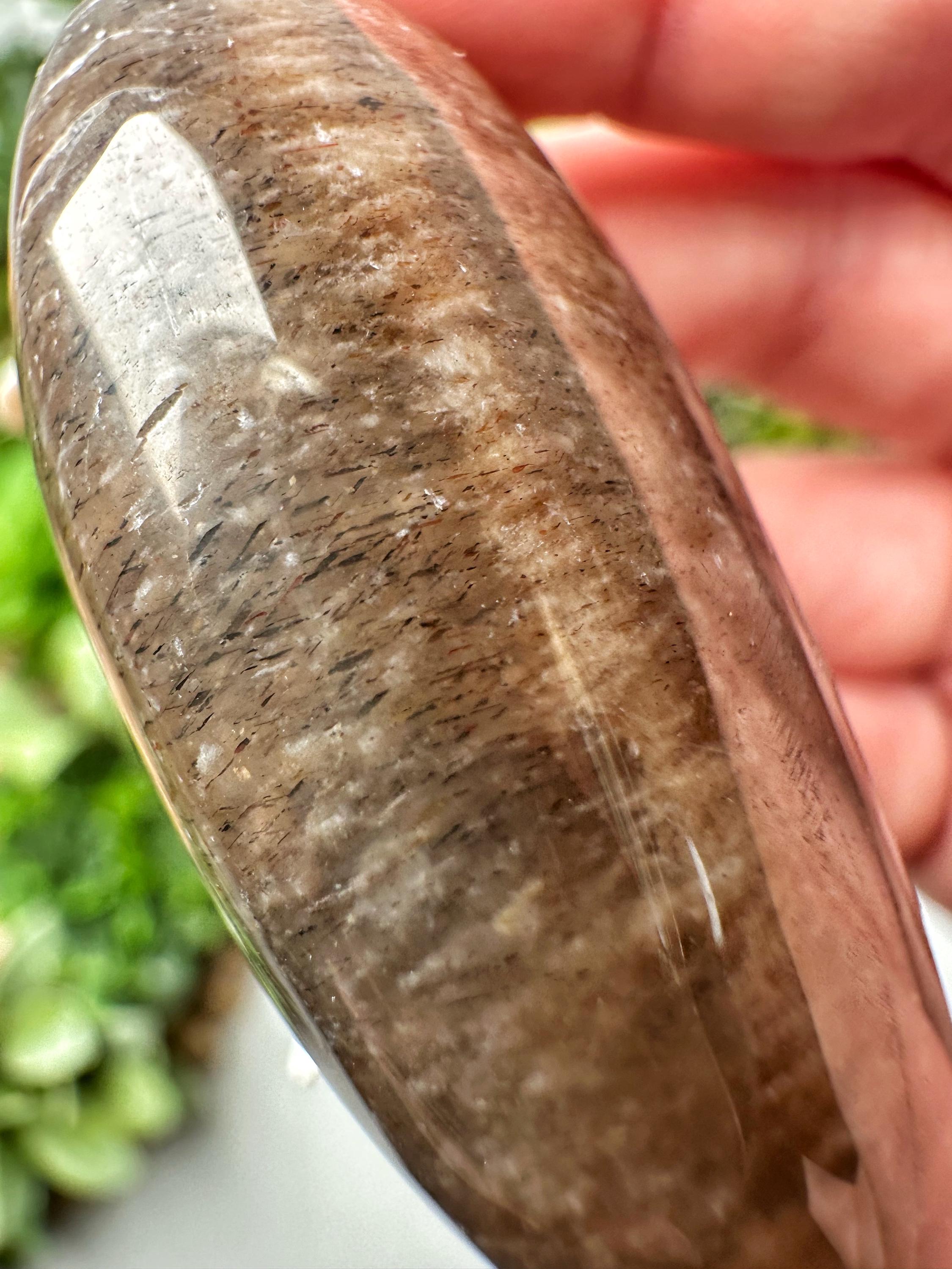 Black Moonstone With Rainbow Lattice Sunstone Palmstone | 51g