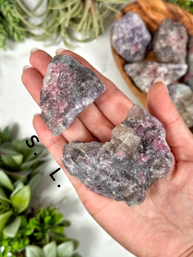 Raw Unicorn Stone Lepidolite Pink Tourmaline Smokey Quartz No. 851 image 2