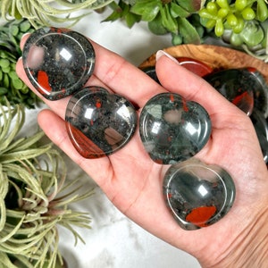 Bloodstone Heart Worry Stone - No. 396