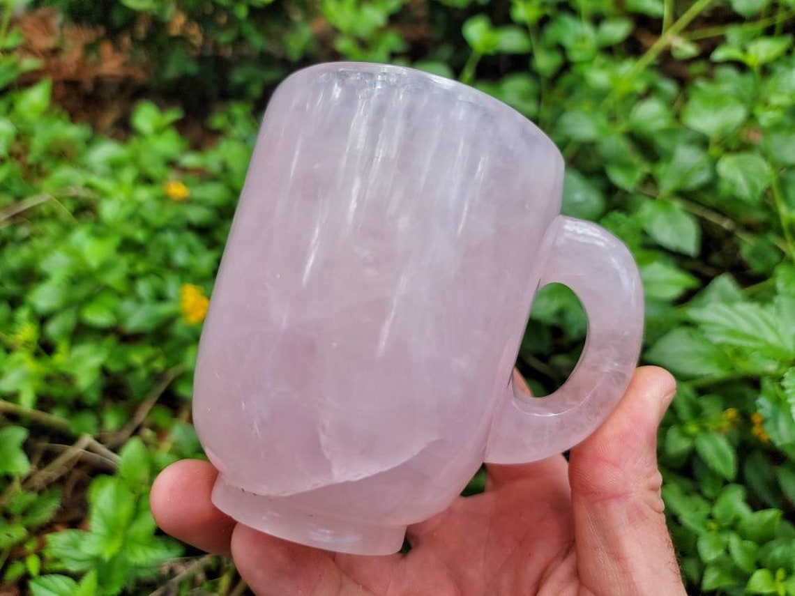 Rose Quartz Mug Coffee Cup Pink Quartz Love Stone Deep Etsy
