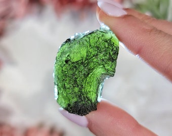 Moldavita auténtica / 13,2 g / - #A5 (Cristal de tectita espacial en bruto, Chakra del corazón, Manifestación)