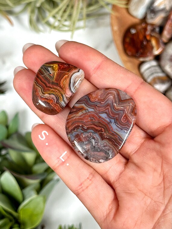 Flat Crazy Lace Agate Pocket Stone - Root, Sacral, and Solar