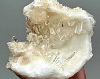 Selenite Cluster | 293g | - #1 (Raw White Clear Crystal Specimen, Crown Chakra Stone)