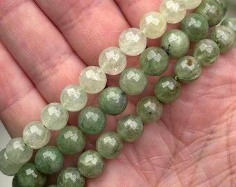 Green Sapphire Bracelet | 6-9mm | - No. 757 (Polished Crystal Jewelry, Heart Chakra)