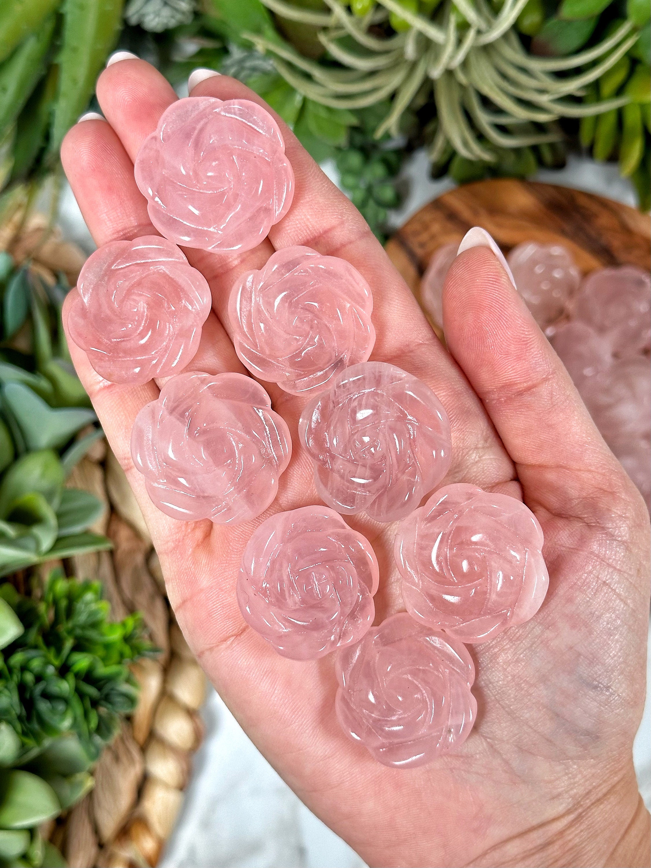 Mini Rose Quartz Rose | S, L | - No. 846 (polished Pink Crystal