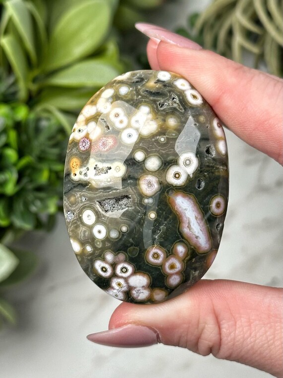 パワーストーン Orby Ocean Jasper Palmstone | S, M, L | - No. 831 (polished Green
