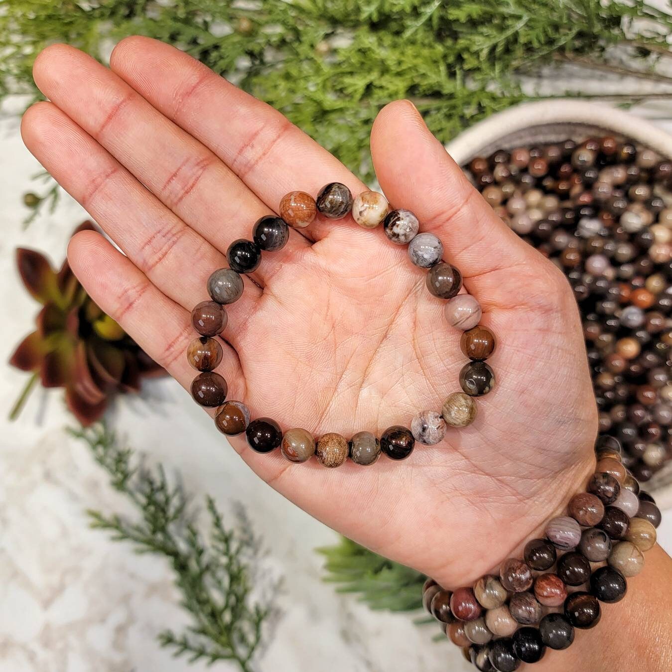 Petrified Wood Bracelet Root Chakra No. 614 Etsy