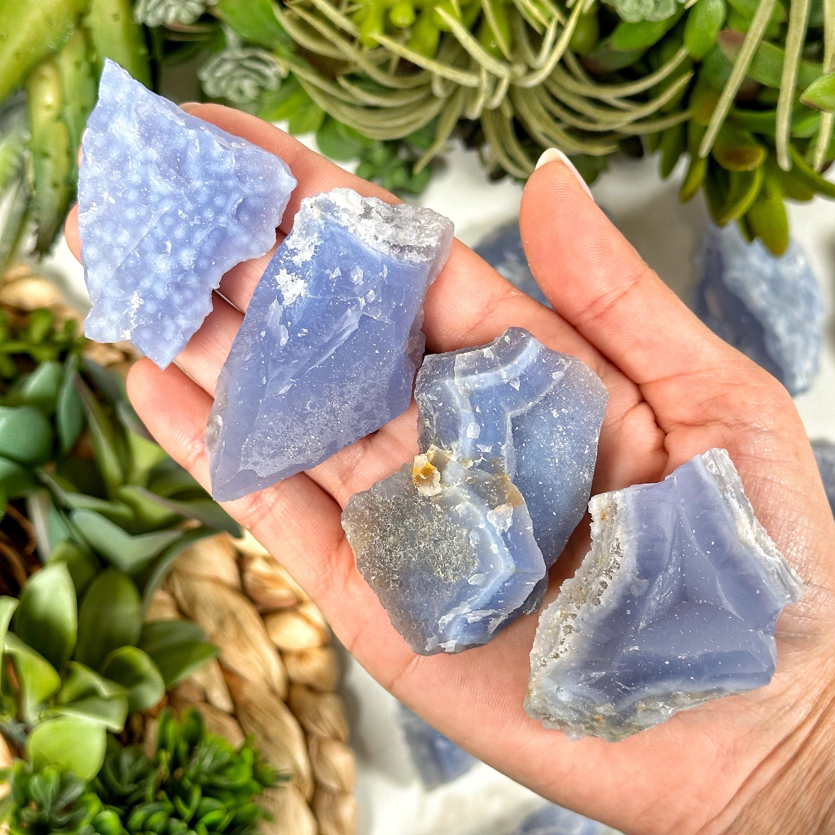 Blue Chalcedony | XS-L | - (raw Crystal Specimen, Throat Chakra