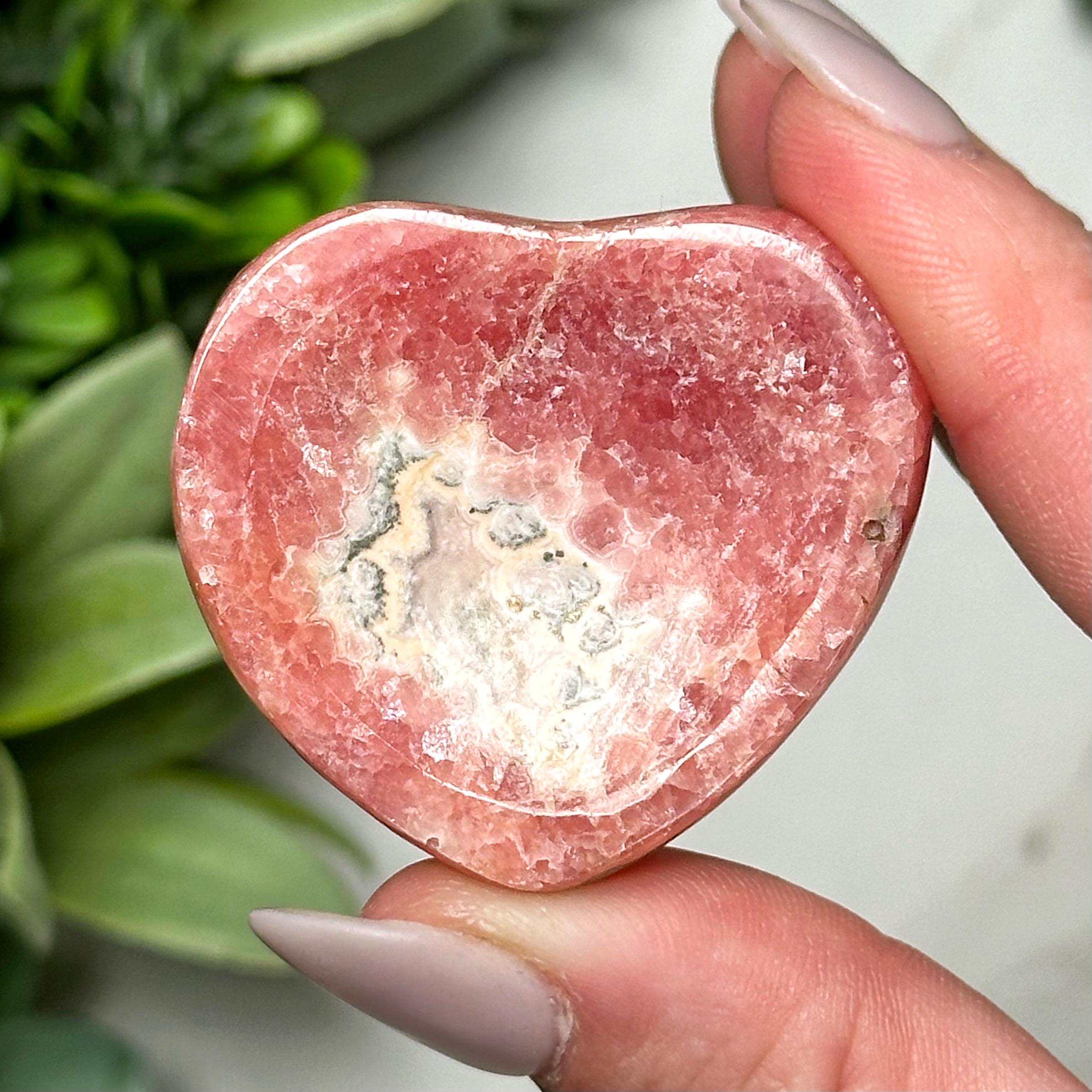 Rhodochrosite Heart Worry Stone - #6