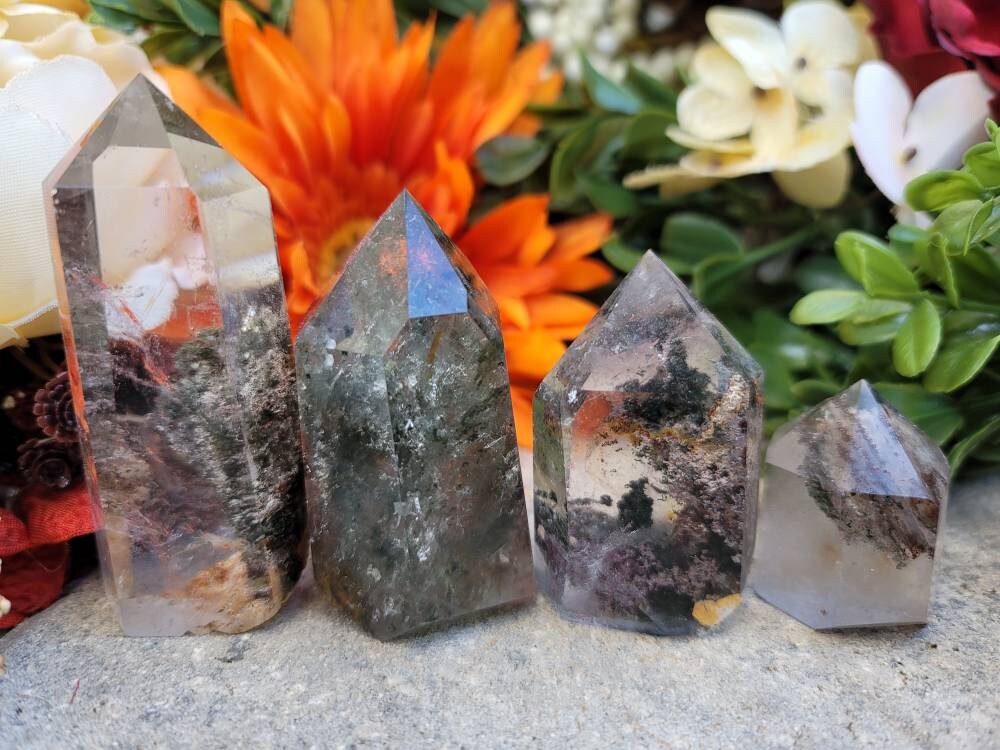 XS, S, M, L Lodolite Garden Quartz Crystal Wand Point - Dream Quartz …