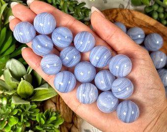 Blue Lace Agate Spheres - Throat Chakra - No. 504
