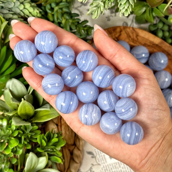 Blue Lace Agate Spheres - Throat Chakra - No. 504