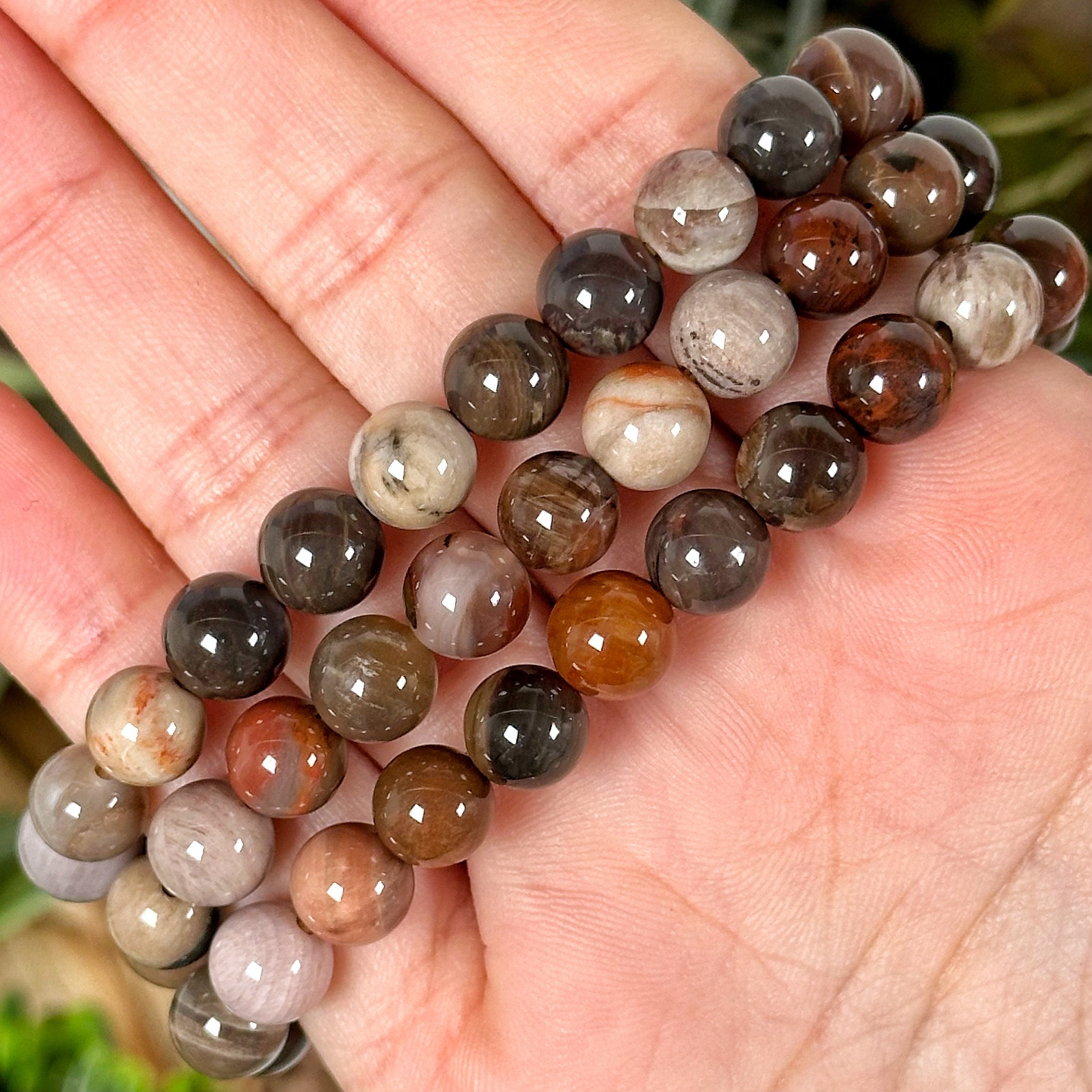 Petrified Wood Bracelet - Root and Sacral Chakra - No. 614 - Etsy