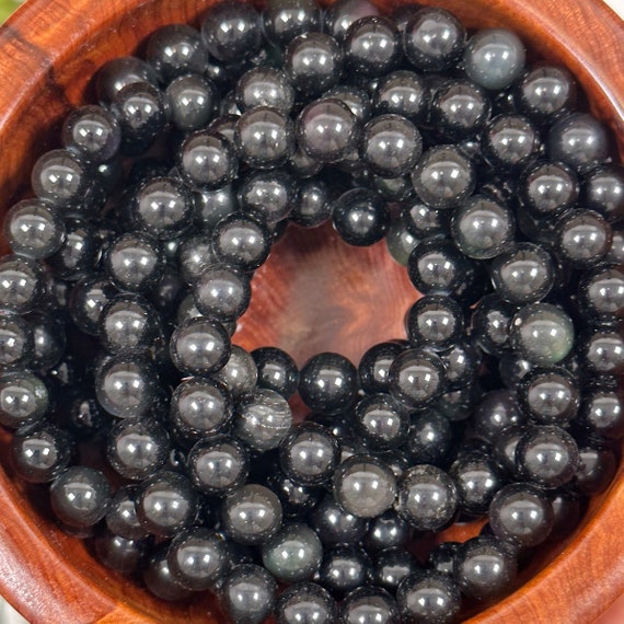 Bracciale Unisex In Ossidiana Nera 6 Mm – Perline In Pietra Naturale Con Corda Intrecciata Regolabile, Gioiello Semplice Da Uomo E Donna - 5