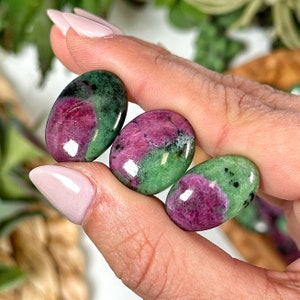 High Quality Ruby and Zoisite Mini Palmstone - No. 164