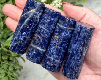 Sodalite Cylinder | 40g | - No. 977 (Polished Blue Crystal Carving, Throat Chakra)