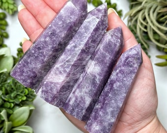 One Lepidolite Point - Heart and Third-Eye Chakra