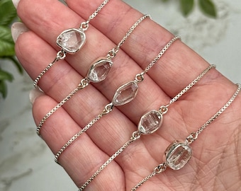 Herkimer Diamond Adjustable Bracelet | 3g | - No. 674 (Raw Clear Crystal Specimen Jewelry)
