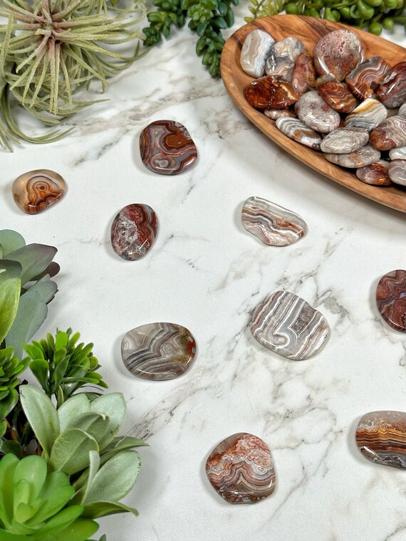 Flat Crazy Lace Agate Pocket Stone - Root, Sacral, and Solar