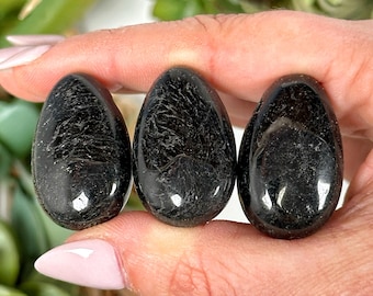 Black Tourmaline Teardrop Necklace - Removes Negative Energy - Grounding Stone - No. 280
