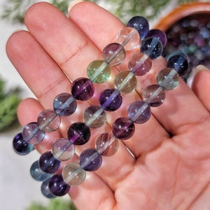 High Quality Fluorite Bracelet - Heart, Throat, Third-Eye, and Crown Chakra - No. 711