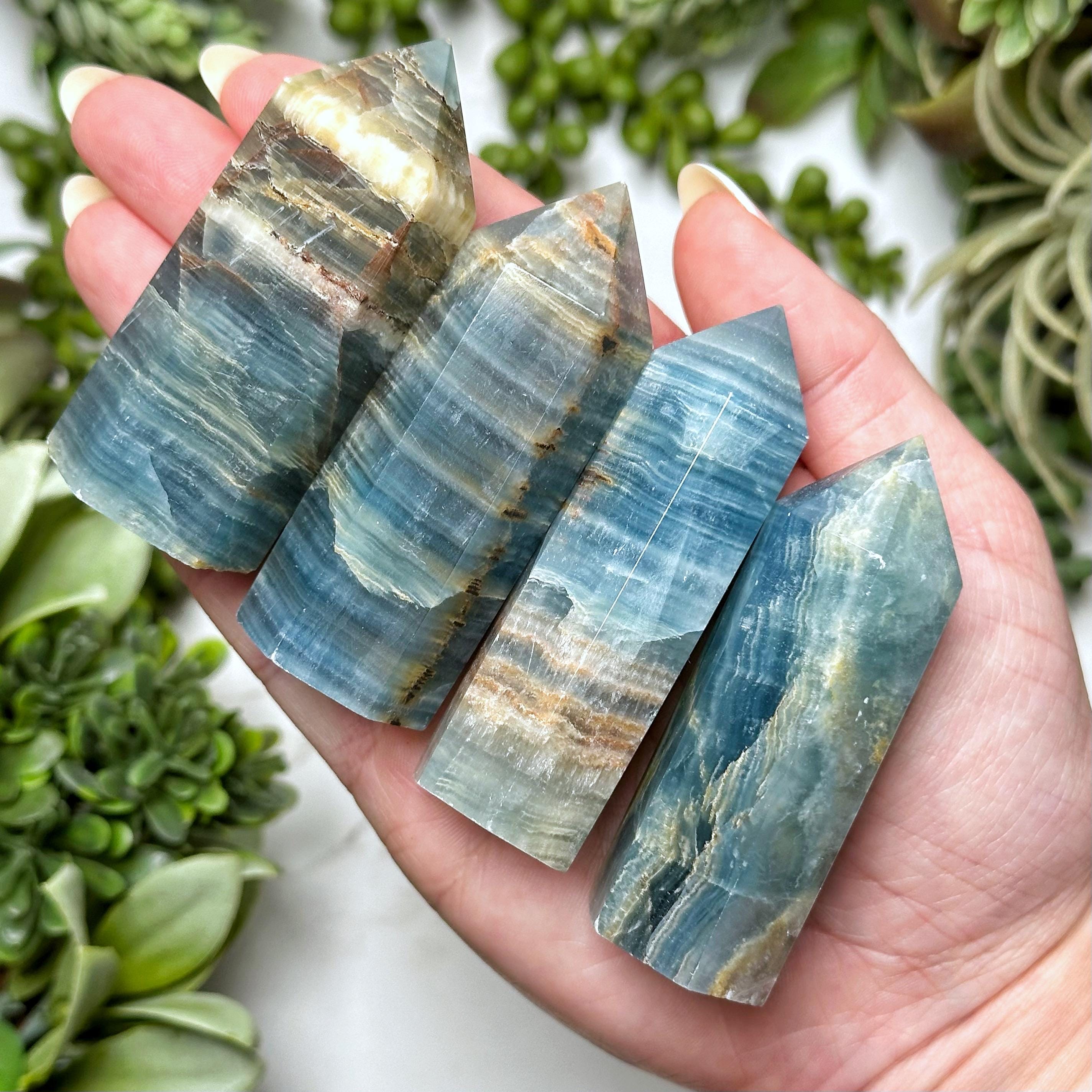RARE Blue Onyx Points - Throat Chakra