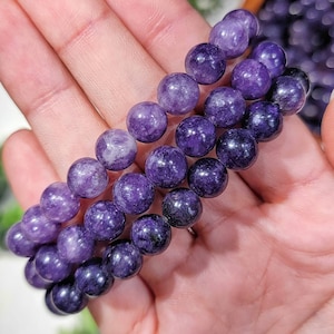Lepidolith Armband - Herz und Stirnchakra - Nr. 612
