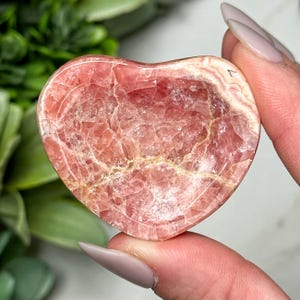 Rhodochrosite Heart Worry Stone - #5