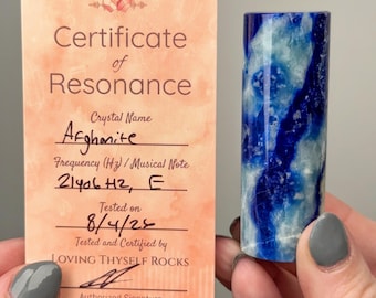 FREQUENCY TESTED - Afghanite Cylinder | 63g | - #1 (21406 Hz, E, Blue Crystal Stone)