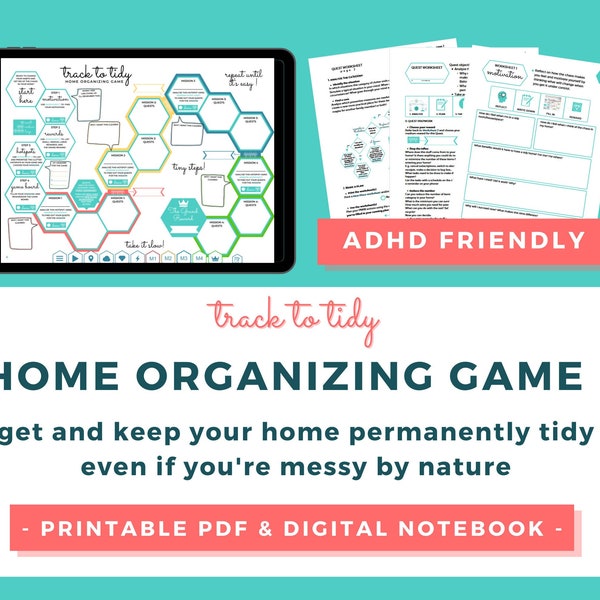 Decluttering GAME - Track To Tidy - Gamified Home Organization Method for the Messy - Instant download