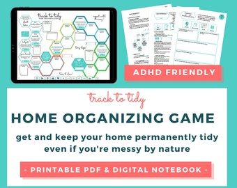 Decluttering GAME - Track To Tidy - Gamified Home Organization Method for the Messy - Instant download