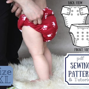XL Cloth diaper PATTERN for bigger kids - overnight pull up pants - pocket diaper / cloth nappy with  back/side snaps - special needs